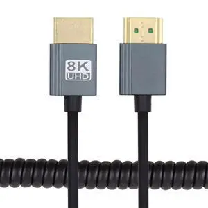 xiwai HDMI 2.1 Male to HDMI Male Stretch Coiled Cable 8K 60hz 100cm for Monitor HDTV Computer Laptop xiwai HDMI 2.1 Male to HDMI Male Stretch Coiled Cable 8K 60hz 100cm for Monitor HDTV Computer Laptop