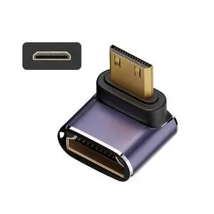 xiwai 8K Down Angled Mini HDMI Male to HDMI 2.1 Female UHD Extension Gold Converter Adapter Support 8K 60hz HDTV xiwai 8K Down Angled Mini HDMI Male to HDMI 2.1 Female UHD Extension Gold Converter Adapter Support 8K 60hz HDTV
