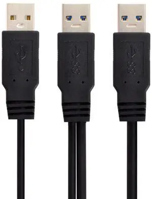 xiwai Dual Type-A USB3.0 Male to Type-A USB3.0 Male Extra Power Data Cable Compatible with Disk Drive SSD Printer Scanner (60cm) xiwai Dual Type-A USB3.0 Male to Type-A USB3.0 Male Extra Power Data Cable Compatible with Disk Drive SSD Printer Scanner (60cm)