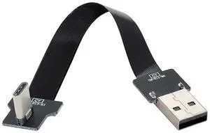 xiwai USB 2.0 Type-A Male to Right Angled USB-C Type-C Male Data Flat Slim FPC Cable for FPV & Disk & Phone 2.0M/6.56ft xiwai USB 2.0 Type-A Male to Right Angled USB-C Type-C Male Data Flat Slim FPC Cable for FPV & Disk & Phone 2.0M/6.56ft