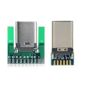 JSER DIY 24pin USB 3.1 Type C Male & Female Plug & Socket Connector SMT Solder Type with PC Board 1Set 2pcs JSER DIY 24pin USB 3.1 Type C Male & Female Plug & Socket Connector SMT Solder Type with PC Board 1Set 2pcs