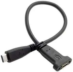 xiwai Type-C Female Cable USB-C USB 3.1 Type C Male to Female Extension Data Cable with Panel Mount Screw Hole xiwai Type-C Female Cable USB-C USB 3.1 Type C Male to Female Extension Data Cable with Panel Mount Screw Hole