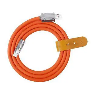 xiwai Type A 120W Power USB-A to USB-C Liquid Silicone Ultra Soft USB2.0 Data Orange Cable Fast Charge for Laptop Tablet Phone 200CM xiwai Type A 120W Power USB-A to USB-C Liquid Silicone Ultra Soft USB2.0 Data Orange Cable Fast Charge for Laptop Tablet Phone 200CM