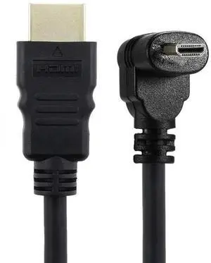 Down Angled 90 Degree Micro HDMI to HDMI Male HDTV Cable for Cell Phone & Tablet & Camera Down Angled 90 Degree Micro HDMI to HDMI Male HDTV Cable for Cell Phone & Tablet & Camera