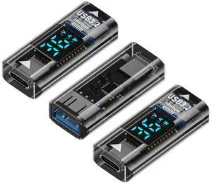 xiwai 3pcs/lot Type-C USB-C Female to USB Type-A Female Fast Charging Adapter Data Current Voltage Smart LED Display Monitoring Display Detector Tester xiwai 3pcs/lot Type-C USB-C Female to USB Type-A Female Fast Charging Adapter Data Current Voltage Smart LED Display Monitoring Display Detector Tester