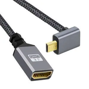 xiwai 4K Micro HDMI 1.4 Male 90 Degree Up Angled to HDMI Female Extension Cable for DV MP4 Camera DC Laptop xiwai 4K Micro HDMI 1.4 Male 90 Degree Up Angled to HDMI Female Extension Cable for DV MP4 Camera DC Laptop