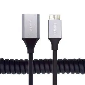 xiwai OTG Micro-USB3.0 Male Host to USB3.0-A Female Stretch Coiled Cable Extension 5Gbps for Disk Phone Camera Data 100cm xiwai OTG Micro-USB3.0 Male Host to USB3.0-A Female Stretch Coiled Cable Extension 5Gbps for Disk Phone Camera Data 100cm