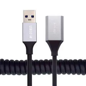 xiwai Stretch Coiled USB 3.0 Type-A Male to USB3.0 A Female Cable Extension 5Gbps for Disk SSD Camera Data 100cm xiwai Stretch Coiled USB 3.0 Type-A Male to USB3.0 A Female Cable Extension 5Gbps for Disk SSD Camera Data 100cm