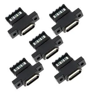 xiwai 5pcs/Set DIY OEM Type C Female Socket Connector to 6Pin PCBA Pinout Vertical Scew Mount Type DC 5V/20V PD Power for Wiring xiwai 5pcs/Set DIY OEM Type C Female Socket Connector to 6Pin PCBA Pinout Vertical Scew Mount Type DC 5V/20V PD Power for Wiring