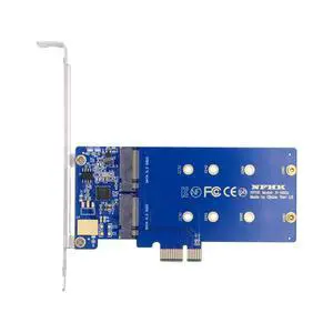 xiwai Dual SATA SSD Card Converter JMB582 2280 NGFF Key B+M SSD to PCI-E 1x Motherboard Desktop Adapter xiwai Dual SATA SSD Card Converter JMB582 2280 NGFF Key B+M SSD to PCI-E 1x Motherboard Desktop Adapter