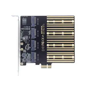 xiwai High-Speed 4 SATA NGFF Key B+M SSD to PCI-E 1x Motherboard Desktop Adapter SSD Card ASM1064 2280 with Hot Swap xiwai High-Speed 4 SATA NGFF Key B+M SSD to PCI-E 1x Motherboard Desktop Adapter SSD Card ASM1064 2280 with Hot Swap