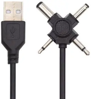 xiwai USB 2.0 Type-A Male to DC 5V 5.5x2.1mm 4.0x1.7mm Mono 3.5mm 2.5mm 4-in-1 Barrel Plug Power Splitter Connector Charge Cable xiwai USB 2.0 Type-A Male to DC 5V 5.5x2.1mm 4.0x1.7mm Mono 3.5mm 2.5mm 4-in-1 Barrel Plug Power Splitter Connector Charge Cable