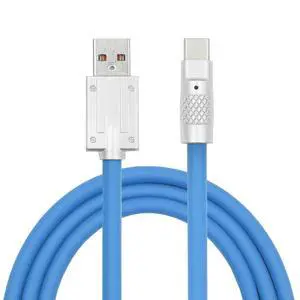 xiwai Type A 120W Power USB-A to USB-C Liquid Silicone Ultra Soft USB2.0 Data Blue Cable Fast Charge for Laptop Tablet Phone 100CM xiwai Type A 120W Power USB-A to USB-C Liquid Silicone Ultra Soft USB2.0 Data Blue Cable Fast Charge for Laptop Tablet Phone 100CM