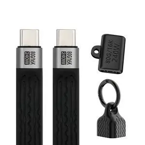 xiwai Short USB5.0 80Gbps Flat Slim FPC Cable 240W 16K@30hz 8K 60Hz 5K & Female Extender Lanyard Strap Chain Compatible with 40Gbps USB4.0 Thunderbolt3/4/5 Black 13cm xiwai Short USB5.0 80Gbps Flat Slim FPC Cable 240W 16K@30hz 8K 60Hz 5K & Female Extender Lanyard Strap Chain Compatible with 40Gbps USB4.0 Thunderbolt3/4/5 Black 13cm