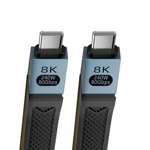 xiwai Short USB 5.0 Flat Slim FPC 13cm/5.12 inch 240W 80Gbps USB 5 Type-C Cable with 16K@30hz 8K@60Hz 5K@60Hz Video Output Compatible with USB4.0 Thunderbolt3/4/5 xiwai Short USB 5.0 Flat Slim FPC 13cm/5.12 inch 240W 80Gbps USB 5 Type-C Cable with 16K@30hz 8K@60Hz 5K@60Hz Video Output Compatible with USB4.0 Thunderbolt3/4/5