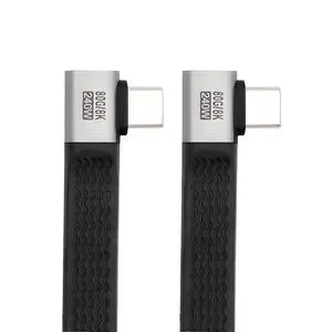 xiwai 13cm Dual Right Angled Slim Flat FPC Cable USB5.0 80Gbps with 240W and 16K@30hz 8K 5K@60Hz Compatible with Thunderbolt3/4/5 USB4.0 xiwai 13cm Dual Right Angled Slim Flat FPC Cable USB5.0 80Gbps with 240W and 16K@30hz 8K 5K@60Hz Compatible with Thunderbolt3/4/5 USB4.0