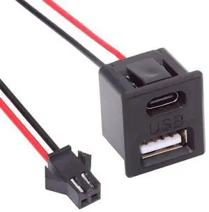 xiwai DIY OEM Pitch=2.54mm Type-C & Type-A Female Socket to 2Pin Header Cable DC 5V Power Latch Mount Type xiwai DIY OEM Pitch=2.54mm Type-C & Type-A Female Socket to 2Pin Header Cable DC 5V Power Latch Mount Type
