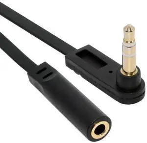 CableUltra Slim Flat AUX 3.5mm 3-Poles Audio Stereo Male to Female Extension Speaker Cable 90 Degree Right Angled 15cm CableUltra Slim Flat AUX 3.5mm 3-Poles Audio Stereo Male to Female Extension Speaker Cable 90 Degree Right Angled 15cm