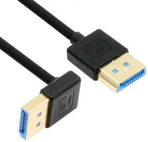 Ultrafine Down Angled DisplayPort 1.4 DP to DP Cable 8K 60hz Cable Ultra-HD UHD 4K 144hz 90 Degree for Desktop Laptop Monitor 100cm Ultrafine Down Angled DisplayPort 1.4 DP to DP Cable 8K 60hz Cable Ultra-HD UHD 4K 144hz 90 Degree for Desktop Laptop Monitor 100cm