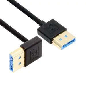 Ultrafine Up Angled DisplayPort 1.4 DP to DP Cable 8K 60hz Cable Ultra-HD UHD 4K 144hz 90 Degree for Desktop Laptop Monitor 100cm Ultrafine Up Angled DisplayPort 1.4 DP to DP Cable 8K 60hz Cable Ultra-HD UHD 4K 144hz 90 Degree for Desktop Laptop Monitor 100cm