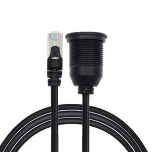 1m Waterproof Dustproof Screw Locking CAT6 RJ45 Male to Female LAN Ethernet Network Extension Cable Car Panel Mount Design 1m Waterproof Dustproof Screw Locking CAT6 RJ45 Male to Female LAN Ethernet Network Extension Cable Car Panel Mount Design