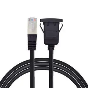 Waterproof Dustproof Latch Locking CAT6 RJ45 Male to Female LAN Ethernet Network Extension Cable Car Panel Mount Design Waterproof Dustproof Latch Locking CAT6 RJ45 Male to Female LAN Ethernet Network Extension Cable Car Panel Mount Design