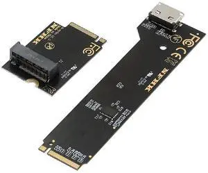 Oculink SFF-8612 SFF-8611 to PCI-E5.0 4.0 M.2 M-Key NVME &2280 SSD Host Adapter with Heat Sink for NUC15 Pro Mini PC Computer Tall Type NUC15CRH Oculink SFF-8612 SFF-8611 to PCI-E5.0 4.0 M.2 M-Key NVME &2280 SSD Host Adapter with Heat Sink for NUC15 Pro Mini PC Computer Tall Type NUC15CRH
