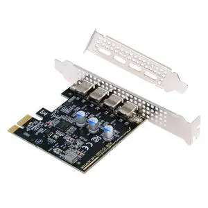 5Gbps USB3.1 Gen1 USB-C Female Four Ports to PCI-E 1x Card Adapter uPD720201 with Low Profile Bracket 5Gbps USB3.1 Gen1 USB-C Female Four Ports to PCI-E 1x Card Adapter uPD720201 with Low Profile Bracket