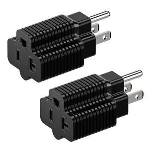 (2PACK) Nema 15 Amp to 20 Amp Plug Adapter ETL Listed NEMA 5-15P to 5-15/20R (Comb 20Amp T Blade) 15 Amp Household Plug to 20 Amp T-Blade AC Power Adapter (2PACK) Nema 15 Amp to 20 Amp Plug Adapter ETL Listed NEMA 5-15P to 5-15/20R (Comb 20Amp T Blade) 15 Amp Household Plug to 20 Amp T-Blade AC Power Adapter