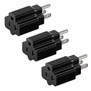(3PACK) Nema 15 Amp to 20 Amp Plug Adapter ETL Listed NEMA 5-15P to 5-15/20R (Comb 20Amp T Blade) 15 Amp Household Plug to 20 Amp T-Blade AC Power Adapter (3PACK) Nema 15 Amp to 20 Amp Plug Adapter ETL Listed NEMA 5-15P to 5-15/20R (Comb 20Amp T Blade) 15 Amp Household Plug to 20 Amp T-Blade AC Power Adapter