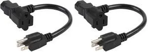 1 Foot Nema 5-15P Male to C13/ Nema 5-15R Piggyback Power Cord, UL CUL SJT 14AWG 3C, Replacement for Daisy Chain Pro Audio DJ etc (Pack of 2) 1 Foot Nema 5-15P Male to C13/ Nema 5-15R Piggyback Power Cord, UL CUL SJT 14AWG 3C, Replacement for Daisy Chain Pro Audio DJ etc (Pack of 2)
