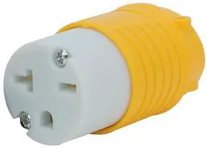 NEMA 6-20R Female Socket,20Amp/250Volt, NEMA 6-15R 15A/250V ETL Listed Heavy Duty 3-Prong Female Straight Blade Connector, 15/20Amp 250V AC Industrial Grade Cord End Socket, Yellow and White Color NEMA 6-20R Female Socket,20Amp/250Volt, NEMA 6-15R 15A/250V ETL Listed Heavy Duty 3-Prong Female Straight Blade Connector, 15/20Amp 250V AC Industrial Grade Cord End Socket, Yellow and White Color