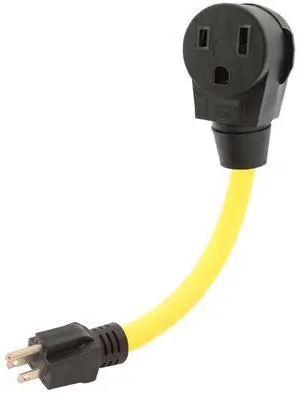Nema 5-15P to 6-50R Adapter Cord. 15Amp Household Plug to 50Amp Welder Female Power Adapter Cord, Household 15A to Welder 50A Cord, STW 10AWG Length= 1Foot Nema 5-15P to 6-50R Adapter Cord. 15Amp Household Plug to 50Amp Welder Female Power Adapter Cord, Household 15A to Welder 50A Cord, STW 10AWG Length= 1Foot