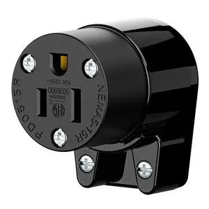360° Rotatable NEMA 5-15R Rewireable Female Receptacle, ETL Listed 15A 125V Right Angle Cord End Socket, 3-Prong DIY Replacement AC Connector for 12/14/16AWG Power Cord, Black 360° Rotatable NEMA 5-15R Rewireable Female Receptacle, ETL Listed 15A 125V Right Angle Cord End Socket, 3-Prong DIY Replacement AC Connector for 12/14/16AWG Power Cord, Black