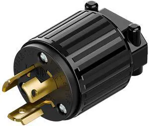 NEMA L6-15P Twist Lock Male Plug, ETL/cETL Listed 15A 250V Rewireable Generator Connector, UL94-V0 Nylon Brass, Fits 12/14/16AWG SJT/SVT Cord, Black Industrial Plug NEMA L6-15P Twist Lock Male Plug, ETL/cETL Listed 15A 250V Rewireable Generator Connector, UL94-V0 Nylon Brass, Fits 12/14/16AWG SJT/SVT Cord, Black Industrial Plug