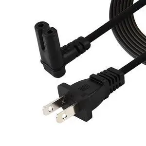 12FT US 2-Prong to IEC 320 C7 Right Angle-Down Angle Power Cord for LED LCD TV Monitor, Sony PS4 Slim Edition - Figure 8 Replacement Cable 12FT US 2-Prong to IEC 320 C7 Right Angle-Down Angle Power Cord for LED LCD TV Monitor, Sony PS4 Slim Edition - Figure 8 Replacement Cable