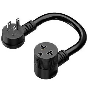 Angled Four-in-One Heavy Duty SJTW 12AWG Extension Cord 12-AWG 15A Household Plug to 20A T-Blade Adapter Cable, Angled Adapter Extension Cord for EV Car Charger L=1FT Angled Four-in-One Heavy Duty SJTW 12AWG Extension Cord 12-AWG 15A Household Plug to 20A T-Blade Adapter Cable, Angled Adapter Extension Cord for EV Car Charger L=1FT