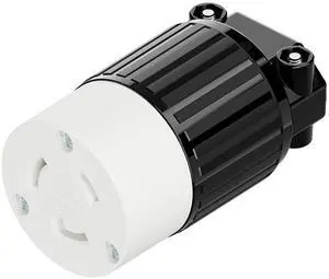 NEMA L6-20R Twist Lock Female Receptacle, ETL Listed 20A 250V Rewireable Cord End Socket, UL94-V0 Fire-Resistant Nylon & Solid Copper, Fits 10~18AWG SJT/SVT Cord, Black White Industrial Connector NEMA L6-20R Twist Lock Female Receptacle, ETL Listed 20A 250V Rewireable Cord End Socket, UL94-V0 Fire-Resistant Nylon & Solid Copper, Fits 10~18AWG SJT/SVT Cord, Black White Industrial Connector