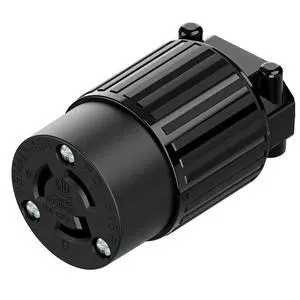 NEMA L5-15R Twist Lock Female Receptacle, ETL/cETL Listed 15A 125V Rewireable Generator Socket, UL94-V0 Nylon Copper for 12/14/16AWG Cord, Black Industrial Connector NEMA L5-15R Twist Lock Female Receptacle, ETL/cETL Listed 15A 125V Rewireable Generator Socket, UL94-V0 Nylon Copper for 12/14/16AWG Cord, Black Industrial Connector