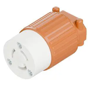 NEMA L5-15R Twist Lock Female Receptacle, ETL/cETL Listed 15A 125V Rewireable Generator Socket, UL94-V0 Nylon Copper for 12/14/16AWG Cord, Orange Industrial Connector NEMA L5-15R Twist Lock Female Receptacle, ETL/cETL Listed 15A 125V Rewireable Generator Socket, UL94-V0 Nylon Copper for 12/14/16AWG Cord, Orange Industrial Connector