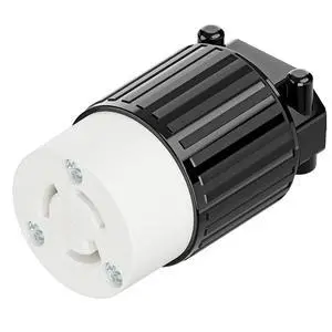 NEMA L5-15R Twist Lock Female Receptacle, ETL/cETL Listed 15A 125V Rewireable Generator Socket, UL94-V0 Nylon Brass, Fits 12/14/16AWG SJT/SVT Cord, Black White Industrial Connector NEMA L5-15R Twist Lock Female Receptacle, ETL/cETL Listed 15A 125V Rewireable Generator Socket, UL94-V0 Nylon Brass, Fits 12/14/16AWG SJT/SVT Cord, Black White Industrial Connector
