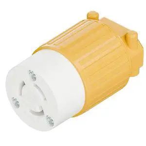 NEMA L5-15R Twist Lock Female Receptacle, ETL/cETL Listed 15A 125V Rewireable Generator Socket, UL94-V0 Nylon Copper for 12/14/16AWG Cord, Yellow Industrial Connector NEMA L5-15R Twist Lock Female Receptacle, ETL/cETL Listed 15A 125V Rewireable Generator Socket, UL94-V0 Nylon Copper for 12/14/16AWG Cord, Yellow Industrial Connector
