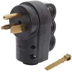 Nema 6-30P/Nema 6-50P 30A/50A 250V Welder Rewirable Power Plug, Nema 6-30P Straight Blade Connectors ETL Listed, 30A 50A Welder AC Plug, with an Extra Metal Terminal Included. Black Nema 6-30P/Nema 6-50P 30A/50A 250V Welder Rewirable Power Plug, Nema 6-30P Straight Blade Connectors ETL Listed, 30A 50A Welder AC Plug, with an Extra Metal Terminal Included. Black