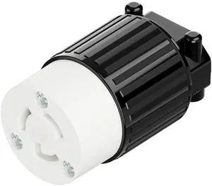 NEMA L7-15R Twist Lock Female Receptacle, ETL Listed 15A 277V Rewireable Cord End Socket, UL94-V0 Fire-Resistant Nylon Copper, Fits 10~18AWG SJT/SVT Cord, Black White Industrial Connector NEMA L7-15R Twist Lock Female Receptacle, ETL Listed 15A 277V Rewireable Cord End Socket, UL94-V0 Fire-Resistant Nylon Copper, Fits 10~18AWG SJT/SVT Cord, Black White Industrial Connector