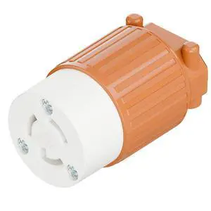 NEMA L7-15R Twist Lock Female Receptacle, ETL Listed 15A 277V Rewireable Cord End Socket, UL94-V0 Fire-Resistant Nylon Copper, Fits 10~18AWG SJT/SVT Cord, Orange Industrial Connector NEMA L7-15R Twist Lock Female Receptacle, ETL Listed 15A 277V Rewireable Cord End Socket, UL94-V0 Fire-Resistant Nylon Copper, Fits 10~18AWG SJT/SVT Cord, Orange Industrial Connector