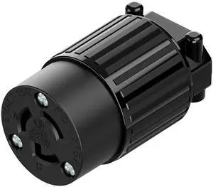NEMA L7-15R Twist Lock Female Receptacle, ETL Listed 15A 277V Rewireable Cord End Socket, UL94-V0 Fire-Resistant Nylon Copper, Fits 10~18AWG SJT/SVT Cord, Black Industrial Connector NEMA L7-15R Twist Lock Female Receptacle, ETL Listed 15A 277V Rewireable Cord End Socket, UL94-V0 Fire-Resistant Nylon Copper, Fits 10~18AWG SJT/SVT Cord, Black Industrial Connector