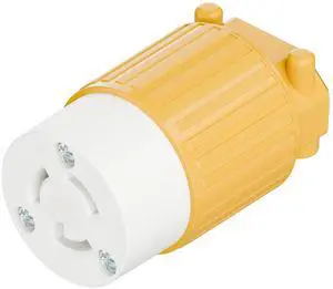 NEMA L7-15R Twist Lock Female Receptacle, ETL Listed 15A 277V Rewireable Cord End Socket, UL94-V0 Fire-Resistant Nylon Copper, Fits 10~18AWG SJT/SVT Cord, Yellow Industrial Connector NEMA L7-15R Twist Lock Female Receptacle, ETL Listed 15A 277V Rewireable Cord End Socket, UL94-V0 Fire-Resistant Nylon Copper, Fits 10~18AWG SJT/SVT Cord, Yellow Industrial Connector