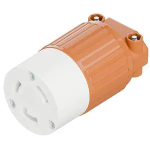 Nema L5-30R 30 Amp 125 Volt Connector, L5-30 Locking Power Cord Connector 2P 3W, Locking Plug, Industrial Grade DIY Twist-Lock Cord Connector, Orange Color Nema L5-30R 30 Amp 125 Volt Connector, L5-30 Locking Power Cord Connector 2P 3W, Locking Plug, Industrial Grade DIY Twist-Lock Cord Connector, Orange Color
