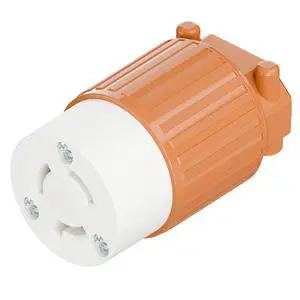 NEMA L6-15R Twist Lock Female Receptacle, ETL Listed 15A 250V Rewireable Cord End Socket, UL94-V0 Nylon Copper for 10~18AWG SJT/SVT Cord, Orange Industrial Connector NEMA L6-15R Twist Lock Female Receptacle, ETL Listed 15A 250V Rewireable Cord End Socket, UL94-V0 Nylon Copper for 10~18AWG SJT/SVT Cord, Orange Industrial Connector