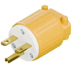 NEMA 6-15P Male Plug, ETL Listed 15AMP/250VOLT,15A Straight DIY Male, USA/Canada 3-Prong Connector, 15A/250V Household AC Industrial Grade Plug Yellow and White Color NEMA 6-15P Male Plug, ETL Listed 15AMP/250VOLT,15A Straight DIY Male, USA/Canada 3-Prong Connector, 15A/250V Household AC Industrial Grade Plug Yellow and White Color